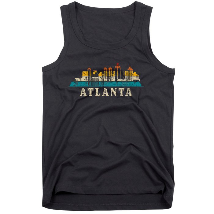 Atlanta Skyline Georgia Atl Vintage Pride Retro Tank Top