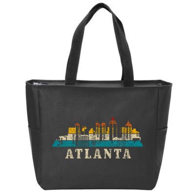 Atlanta Skyline Georgia Atl Vintage Pride Retro Zip Tote Bag