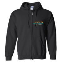 Atlanta Skyline Georgia Atl Vintage Pride Retro Full Zip Hoodie