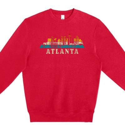 Atlanta Skyline Georgia Atl Vintage Pride Retro Premium Crewneck Sweatshirt