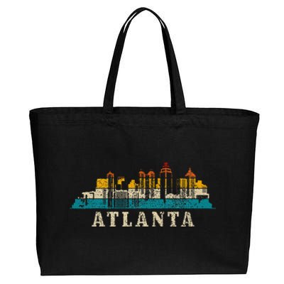 Atlanta Skyline Georgia Atl Vintage Pride Retro Cotton Canvas Jumbo Tote