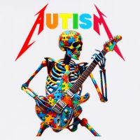 Autism Skeleton Guitar Player Rock Music Autism Awareness Cooling Performance Crew T-Shirt