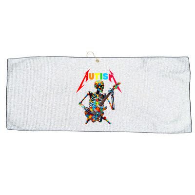 Autism Skeleton Guitar Player Rock Music Autism Awareness Large Microfiber Waffle Golf Towel