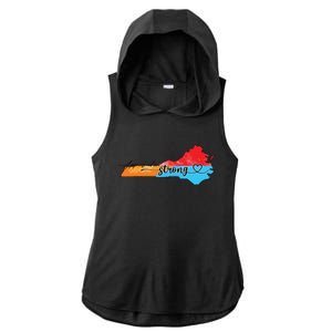 Appalachia Strong Hurricane Helene Virginia Ladies PosiCharge Tri-Blend Wicking Draft Hoodie Tank