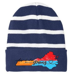 Appalachia Strong Hurricane Helene Virginia Striped Beanie with Solid Band