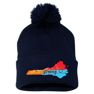 Appalachia Strong Hurricane Helene Virginia Pom Pom 12in Knit Beanie