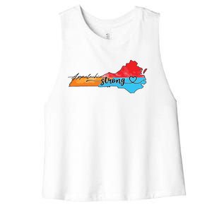 Appalachia Strong Hurricane Helene Virginia Women's Racerback Cropped Tank