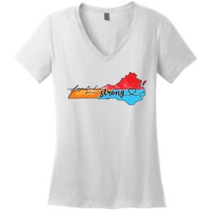 Appalachia Strong Hurricane Helene Virginia Women's V-Neck T-Shirt