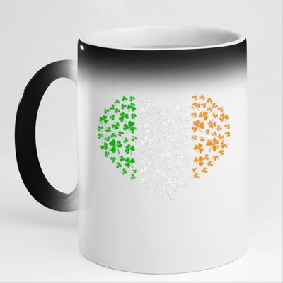 Awesome Shamrock Heart St. Patricks Day Irish Love Women 11oz Black Color Changing Mug