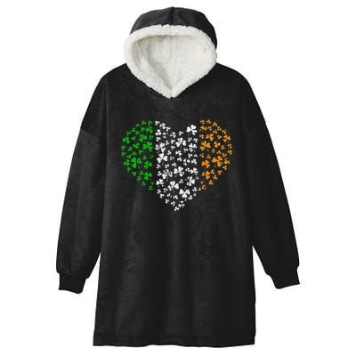 Awesome Shamrock Heart St. Patricks Day Irish Love Women Hooded Wearable Blanket