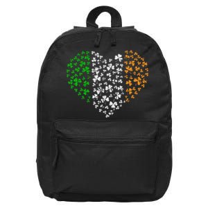 Awesome Shamrock Heart St. Patricks Day Irish Love Women 16 in Basic Backpack