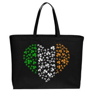 Awesome Shamrock Heart St. Patricks Day Irish Love Women Cotton Canvas Jumbo Tote