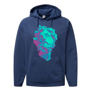 Aesthetic Statue Head Performance Fleece Hoodie