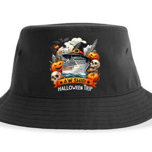 Aw Ship Halloween Trip Family Cruising Crew Cruise Squad Sustainable Bucket Hat