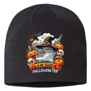 Aw Ship Halloween Trip Family Cruising Crew Cruise Squad Sustainable Beanie