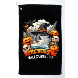 Aw Ship Halloween Trip Family Cruising Crew Cruise Squad Platinum Collection Golf Towel