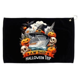 Aw Ship Halloween Trip Family Cruising Crew Cruise Squad Grommeted Golf Towel