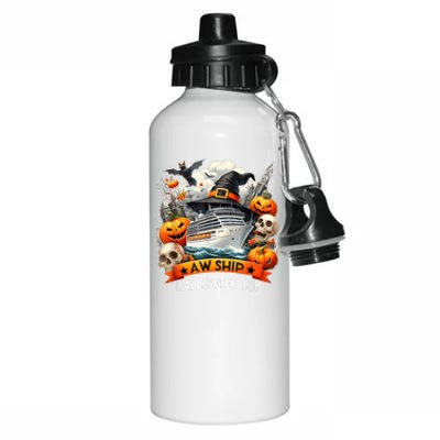 Aw Ship Halloween Trip Family Cruising Crew Cruise Squad Aluminum Water Bottle