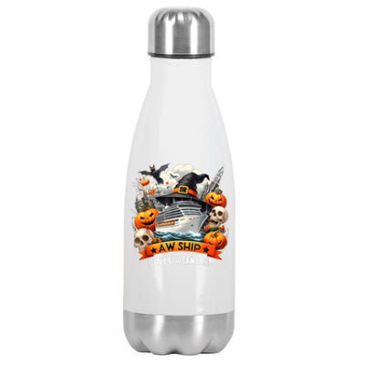 Aw Ship Halloween Trip Family Cruising Crew Cruise Squad Stainless Steel Insulated Water Bottle