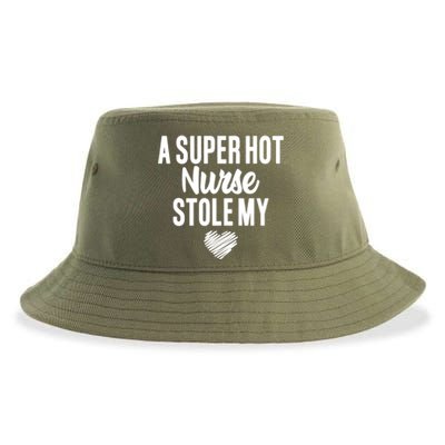 A Super Hot Nurse Stole My Heart Cute Gift Sustainable Bucket Hat