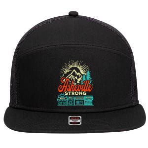 Asheville Strong Hurricane Helene 7 Panel Mesh Trucker Snapback Hat