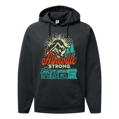 Asheville Strong Hurricane Helene Performance Fleece Hoodie