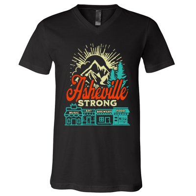 Asheville Strong Hurricane Helene V-Neck T-Shirt