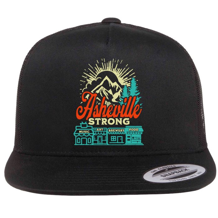 Asheville Strong Hurricane Helene Flat Bill Trucker Hat