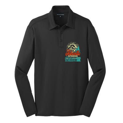 Asheville Strong Hurricane Helene Silk Touch Performance Long Sleeve Polo