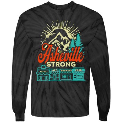 Asheville Strong Hurricane Helene Tie-Dye Long Sleeve Shirt