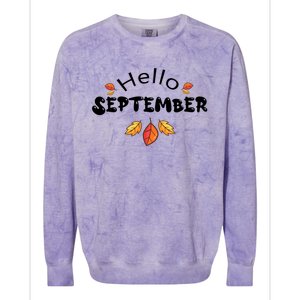 Autumn Season Hello September Graphic Colorblast Crewneck Sweatshirt