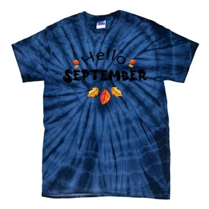 Autumn Season Hello September Graphic Tie-Dye T-Shirt