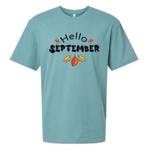 Autumn Season Hello September Graphic Sueded Cloud Jersey T-Shirt