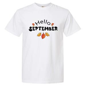 Autumn Season Hello September Graphic Garment-Dyed Heavyweight T-Shirt