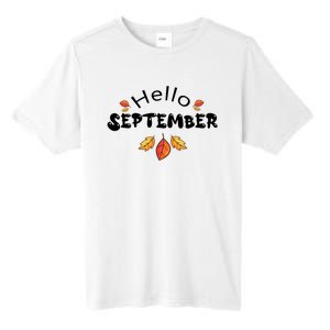 Autumn Season Hello September Graphic Tall Fusion ChromaSoft Performance T-Shirt