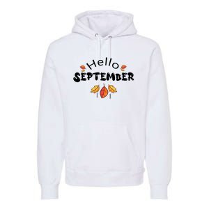 Autumn Season Hello September Graphic Premium Hoodie