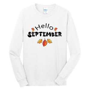 Autumn Season Hello September Graphic Tall Long Sleeve T-Shirt