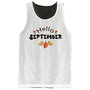 Autumn Season Hello September Graphic Mesh Reversible Basketball Jersey Tank