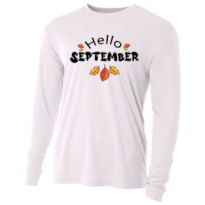 Autumn Season Hello September Graphic Cooling Performance Long Sleeve Crew