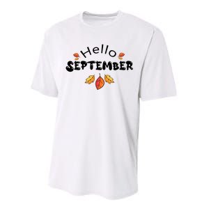 Autumn Season Hello September Graphic Performance Sprint T-Shirt