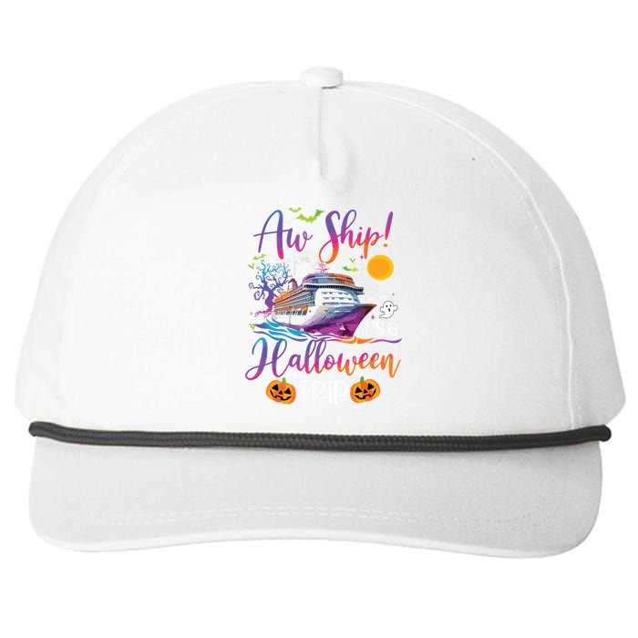 Aw Ship Halloween Trip Family Cruising Crew Cruise Squad Snapback Five-Panel Rope Hat