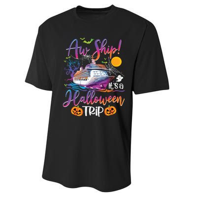 Aw Ship Halloween Trip Family Cruising Crew Cruise Squad Performance Sprint T-Shirt