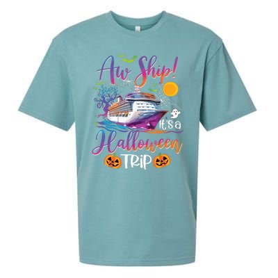 Aw Ship Halloween Trip Family Cruising Crew Cruise Squad Sueded Cloud Jersey T-Shirt