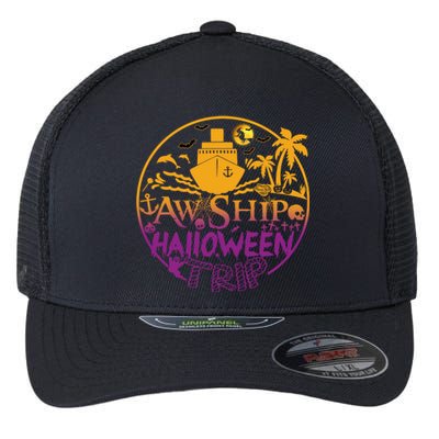 Aw Ship Halloween Trip Family Cruising Crew Cruise Squad Cute Gift Flexfit Unipanel Trucker Cap