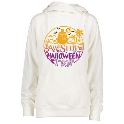 Aw Ship Halloween Trip Family Cruising Crew Cruise Squad Cute Gift Womens Funnel Neck Pullover Hood