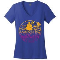 Aw Ship Halloween Trip Family Cruising Crew Cruise Squad Cute Gift Women's V-Neck T-Shirt