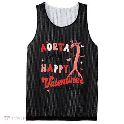 Aorta Say Happy ValentineS Day Nurse Tele Tech Ekg Xmas Mesh Reversible Basketball Jersey Tank