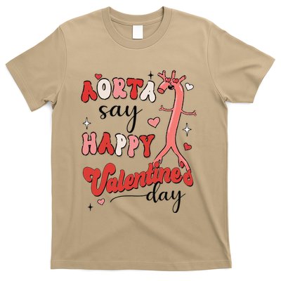 Aorta Say Happy ValentineS Day Nurse Tele Tech Ekg Xmas T-Shirt