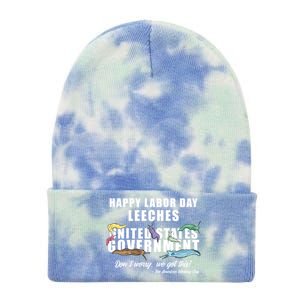 Anti Socialism Happy Labor Day Leeches Cute Gift Tie Dye 12in Knit Beanie