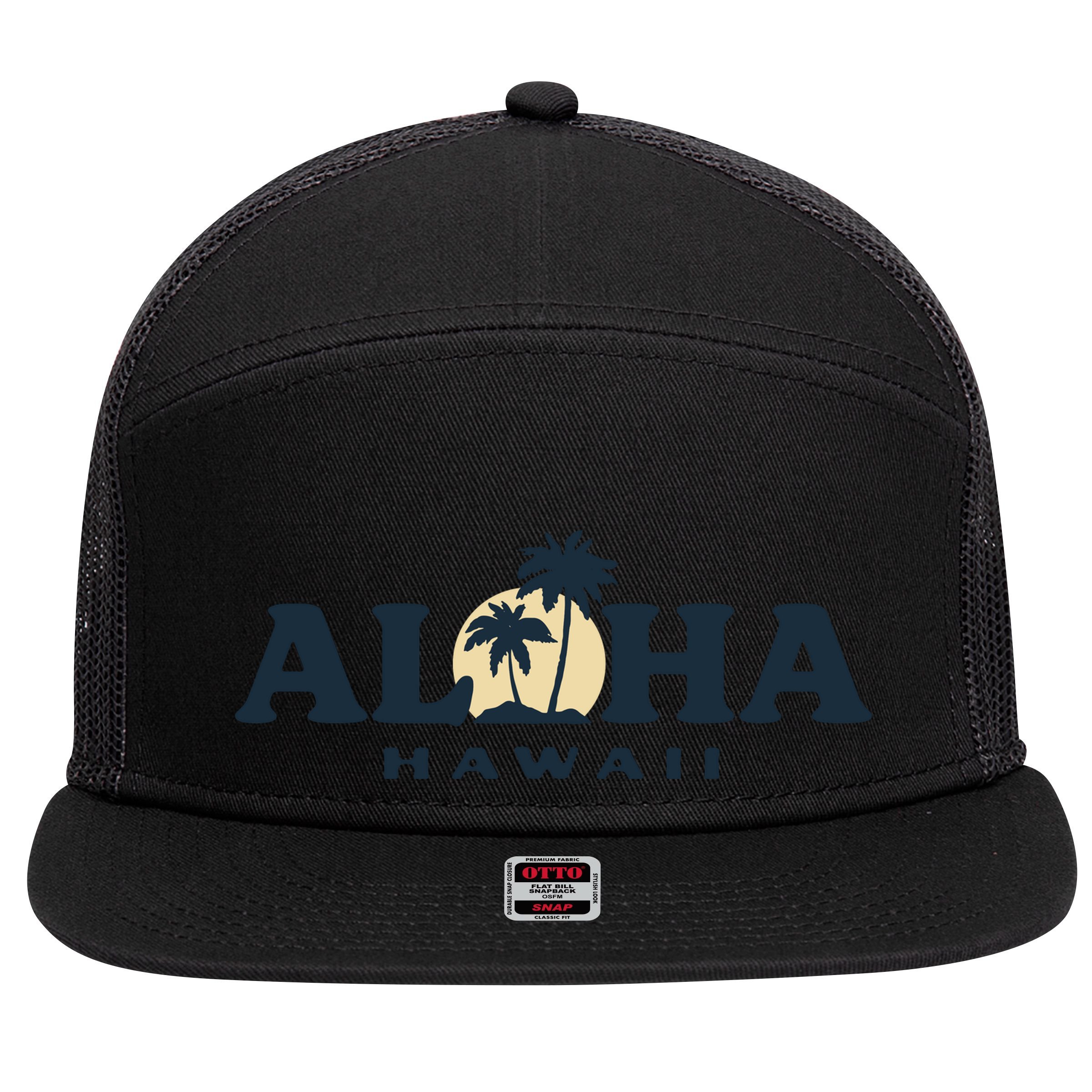 Aloha Sunset Hawaii 7 Panel Mesh Trucker Snapback Hat